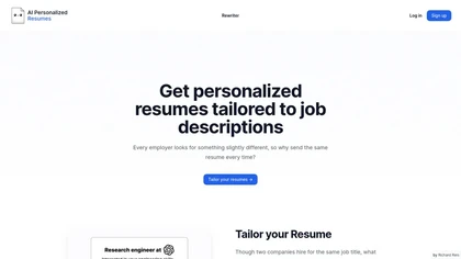 AI Personalized Resumes